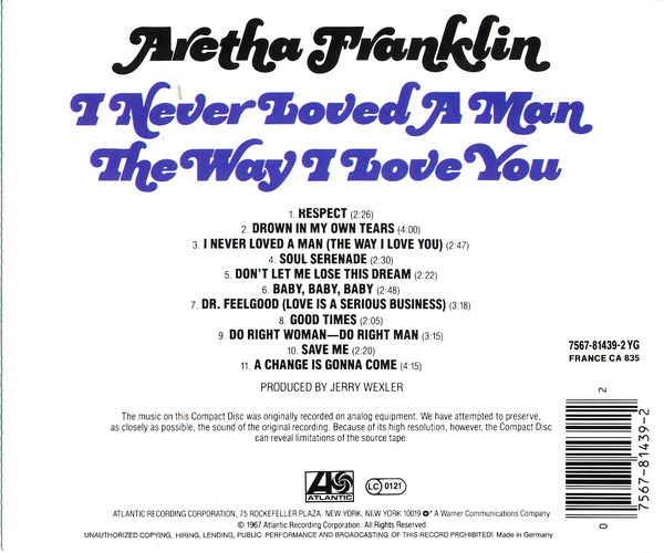 Aretha Franklin I Never Loved a Man the Way I Love You Respect and the Making of a Soul Music Masterpiece